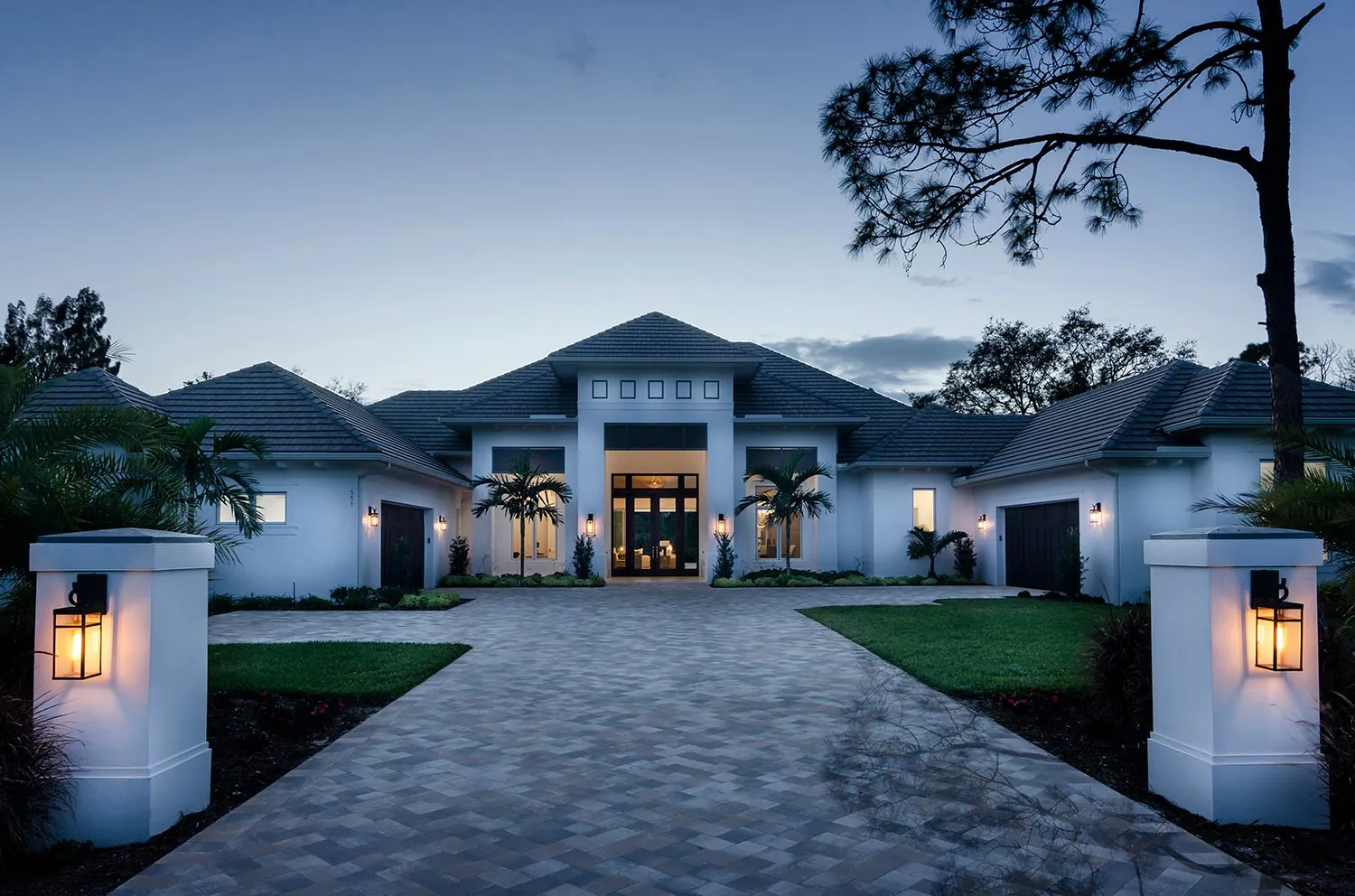 Pine Ridge Estates Residence IV: exterior front dusk