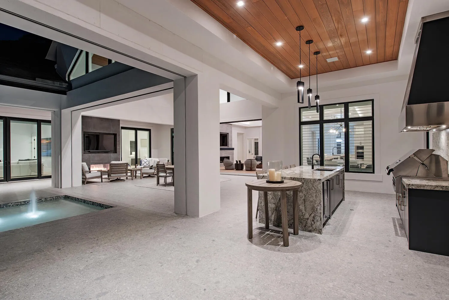 Coach House Lane Residence III: summer kitchen night