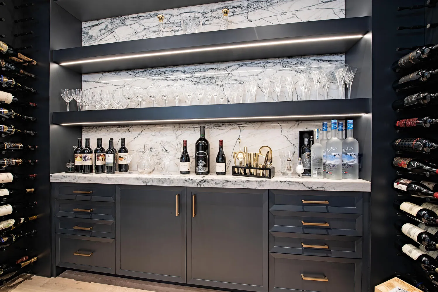 Coach House Lane Residence III: wine room night